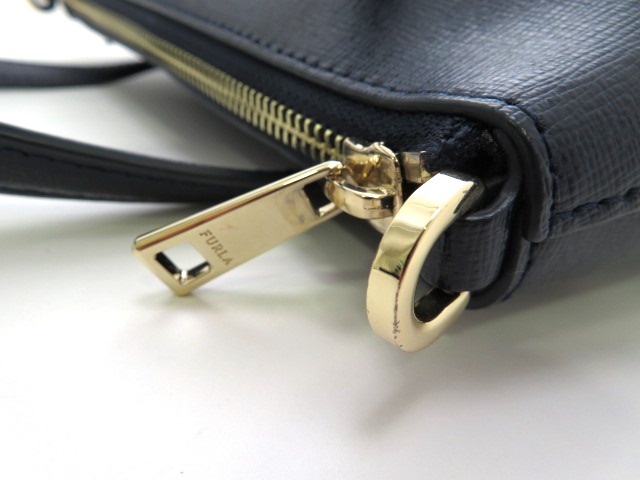 FURLA フルラ 2WAY ショルダーバッグ ハンドバッグ ネイビー