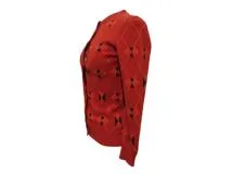 HERMES　エルメス　カーディガン　レディース34　レッド/オレンジ　カシミヤ　2148103621857　【432】