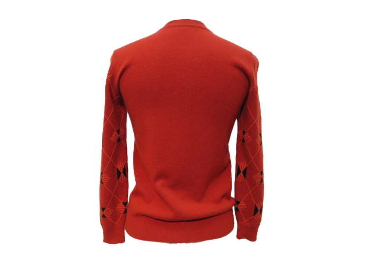 HERMES　エルメス　カーディガン　レディース34　レッド/オレンジ　カシミヤ　2148103621857　【432】