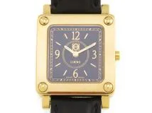 LOEWE　ロエベ　LOEWE150周記念限定 　1846-1996　ブラック文字盤　GP/革　クオーツ　レディース時計　2148103782497【207】