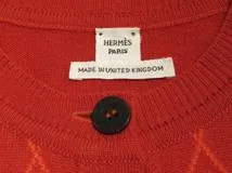 HERMES　エルメス　カーディガン　レディース34　レッド/オレンジ　カシミヤ　2148103621857　【432】