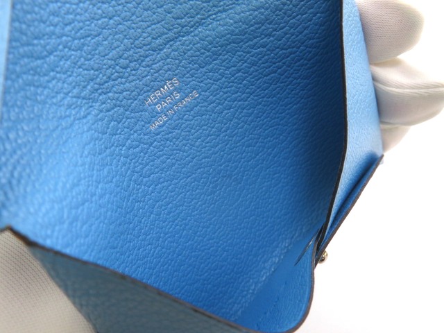 HERMES エルメス カルヴィ カードケース シェーブル セレスト C HERMES エルメス カルヴィ カードケース シェーブル セレスト C