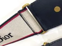 ディオール DIOR　JET'AIME 　コレクション ディオールアムール 　ショルダーストラップ　ベージュ/ブラック　キャンバス ／ カーフスキン　ゴールド金具　【472】 AH