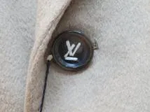 LOUIS VUITTON　ルイヴィトン　ダブルブレストテーラードコート　メンズ50　ベージュ　ウール　1A5F2M　2143000493378　【432】