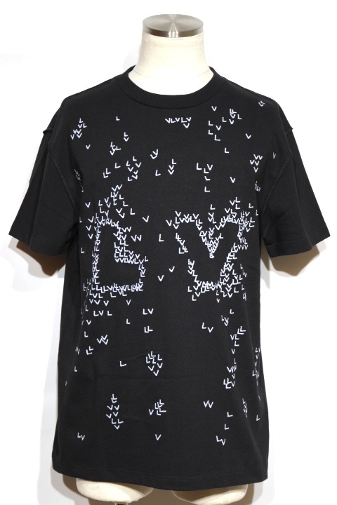 LOUIS VUITTON Tシャツワンピースコットン/ブラックサイズS LOUIS VUITTON Tシャツワンピースコットン/ブラックサイズS