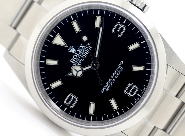 F番並行　ROLEX　ロレックス　エクスプローラー1　114270　36.0ｍｍ　ブラック文字盤　ステンレス　100m防水　男性用自動巻時計　【432】