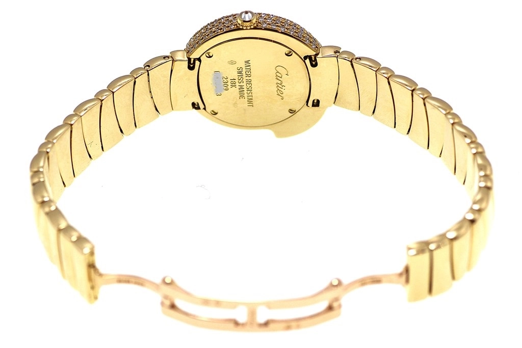 Cartier カルティエ 腕時計 パンテール1925 WF3175R4 K18イエローゴールド パヴェダイヤモンド アイボリー文字盤 クォーツ 2024年11月メーカーにてOH済【472】SJ