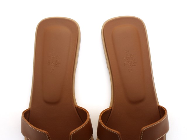 良好◇HERMES エルメス オラン サンダル 39.5◇ ブラウン レザー