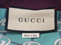 GUCCI グッチ 衣類 インターロッキングシャツ レディース36 ターコイズ/ボルドー シルク 352649 (2148103868610) 【200】