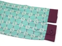 GUCCI グッチ 衣類 インターロッキングシャツ レディース36 ターコイズ/ボルドー シルク 352649 (2148103868610) 【200】