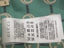 GUCCI グッチ 衣類 インターロッキングシャツ レディース36 ターコイズ/ボルドー シルク 352649 (2148103868610) 【200】