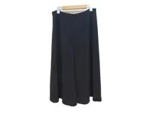 HERMES　エルメス　スカート　レディース40　ネイビー　ウール　2141000349190　【432】