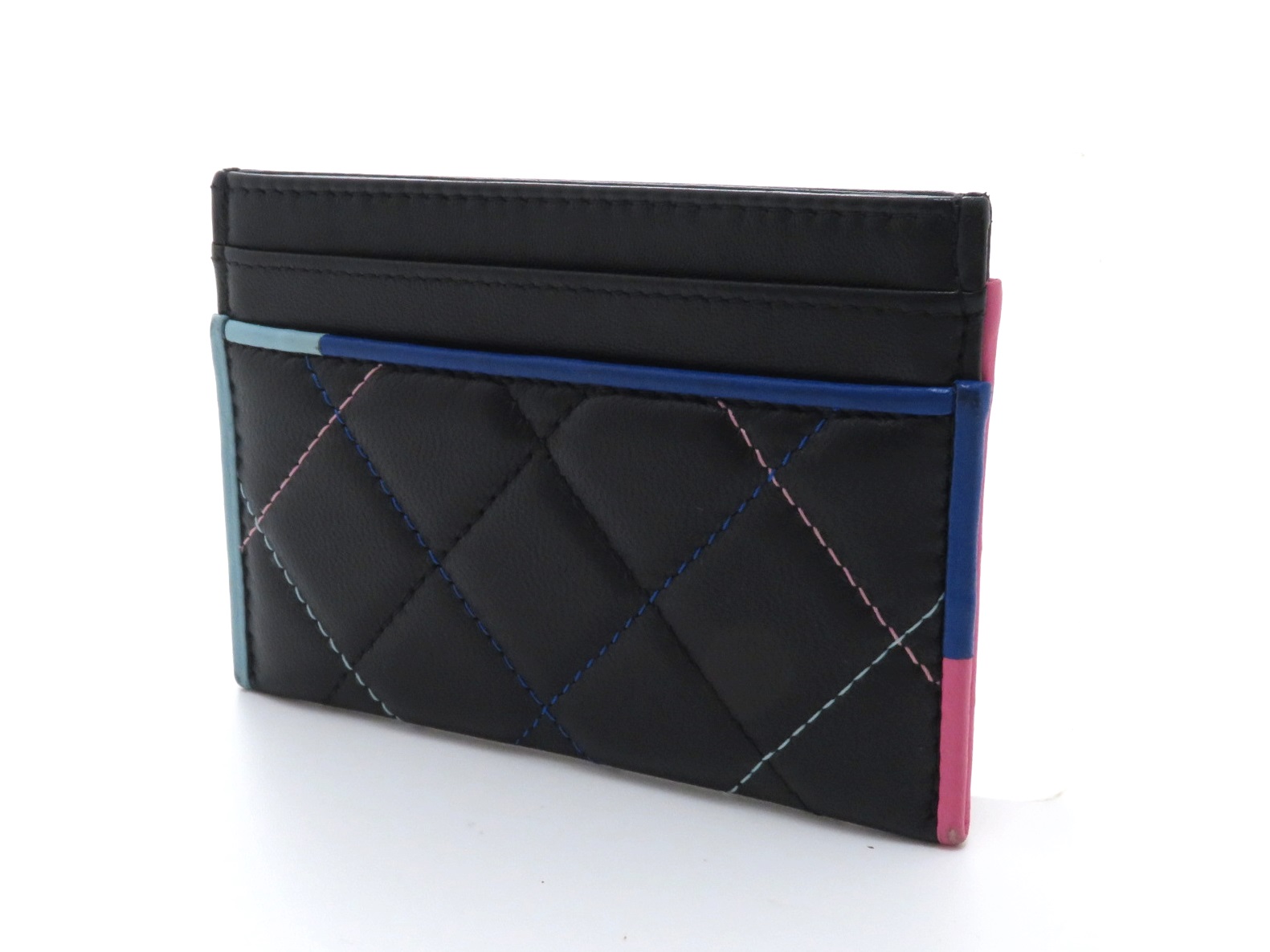 CHANEL シャネル カードケース マトラッセ ラムスキン ブラック