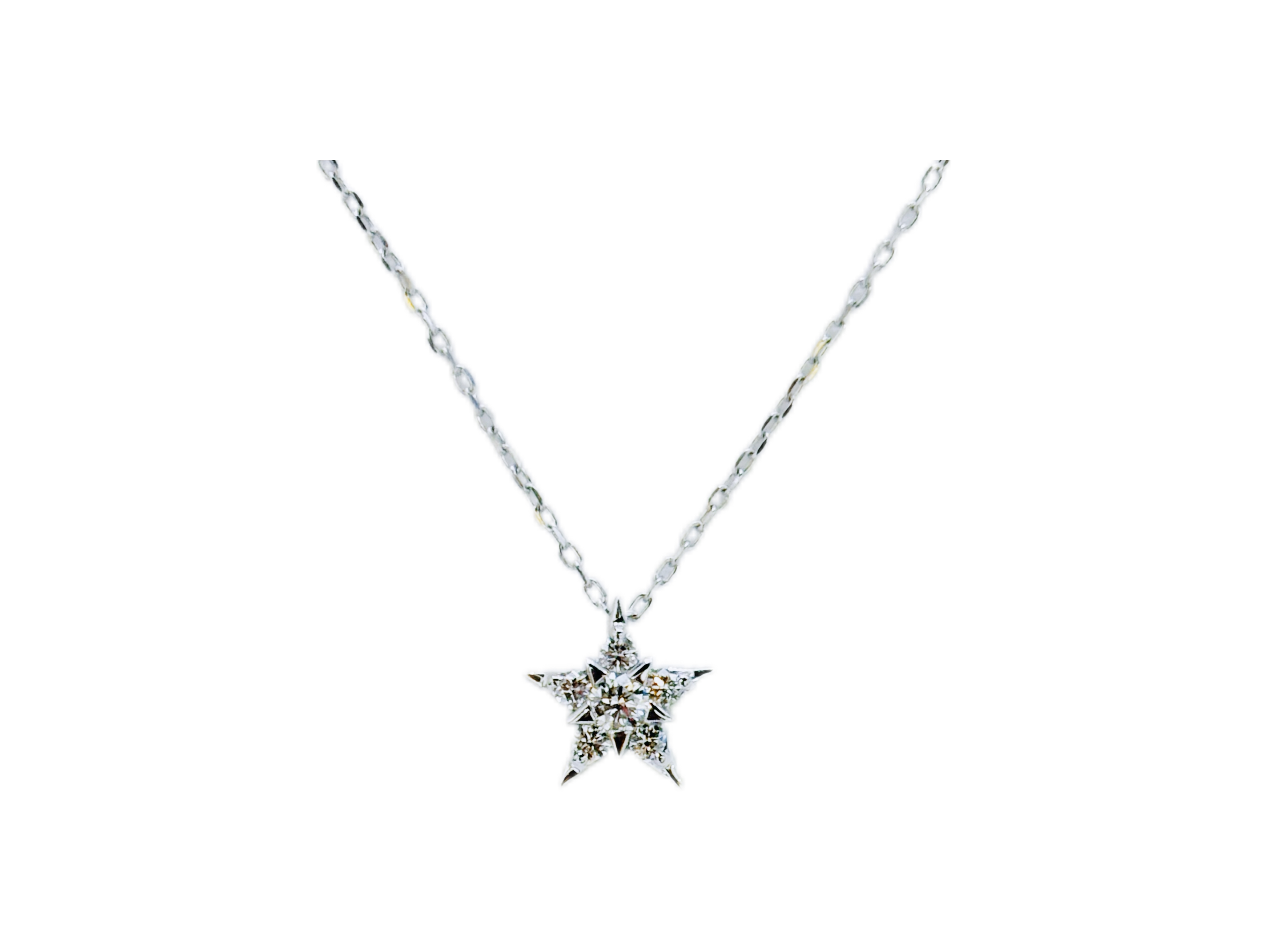 レア‼️ STAR JEWELRY スタージュエリー ネックレス 925 STAR JEWELRY スタージュエリー ネックレス K18WG D0.06ct 約0.9