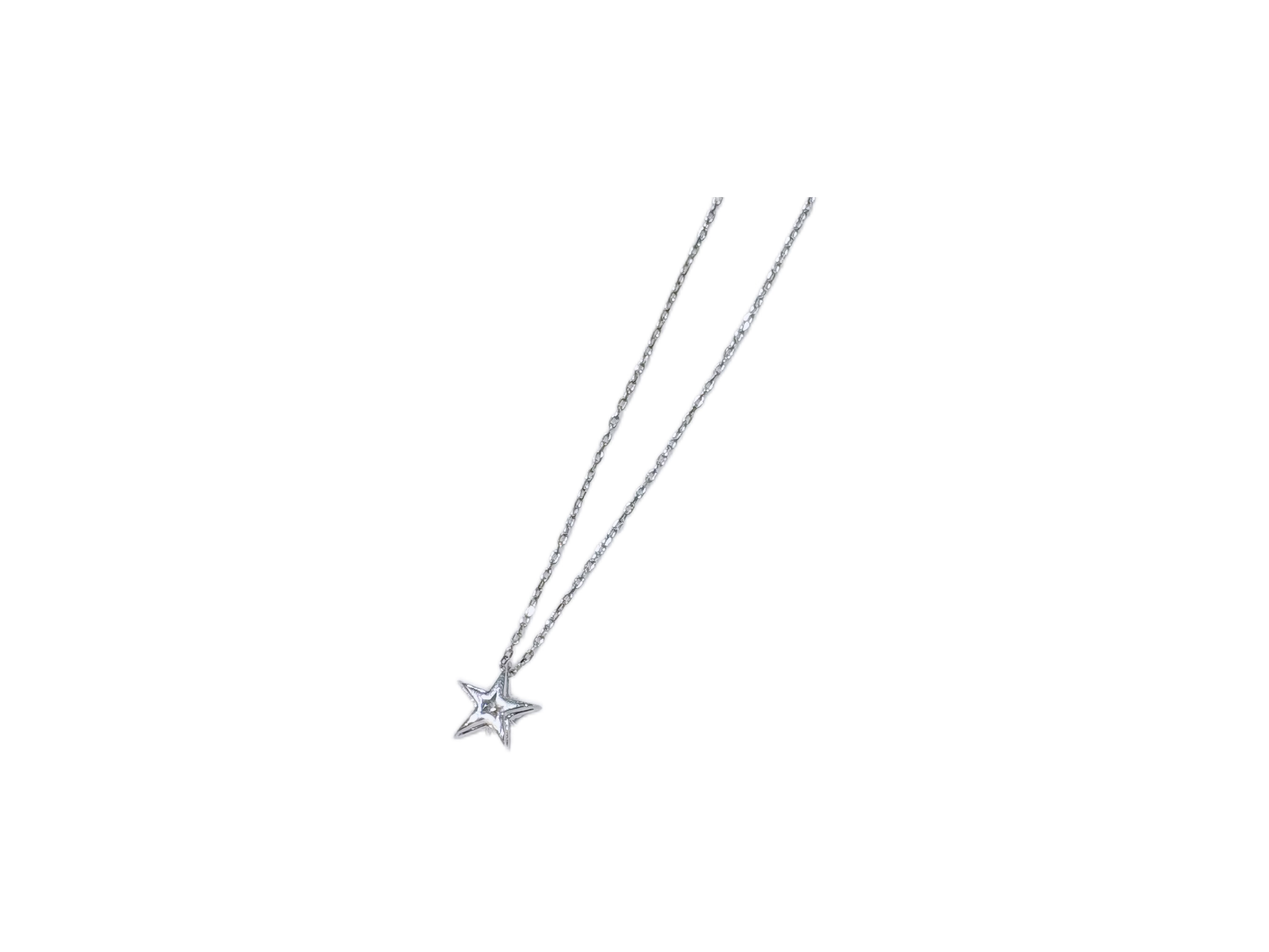 STAR JEWELRY スタージュエリー ネックレス K18WG D0.06ct 約0.9