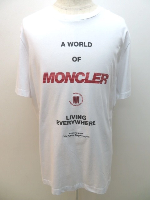 MONCLER モンクレール Tシャツ メンズ XXL ホワイト レタリング 