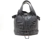 BALENCIAGA　バレンシアガ　バッグ　アーミー　スモールトートバッグ　グレー　レザー　2148103651595　【200】