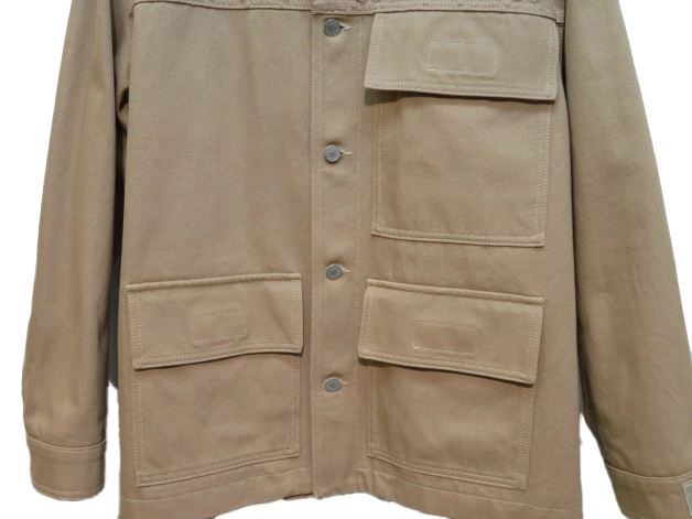 GUCCI　グッチ　GGディテール オーガニックデニムジャケット　メンズ44　ベージュ　コットン　766128