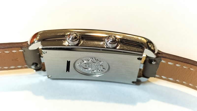 HERMES エルメス ナンタケット NA3.210 シルバー SS/革