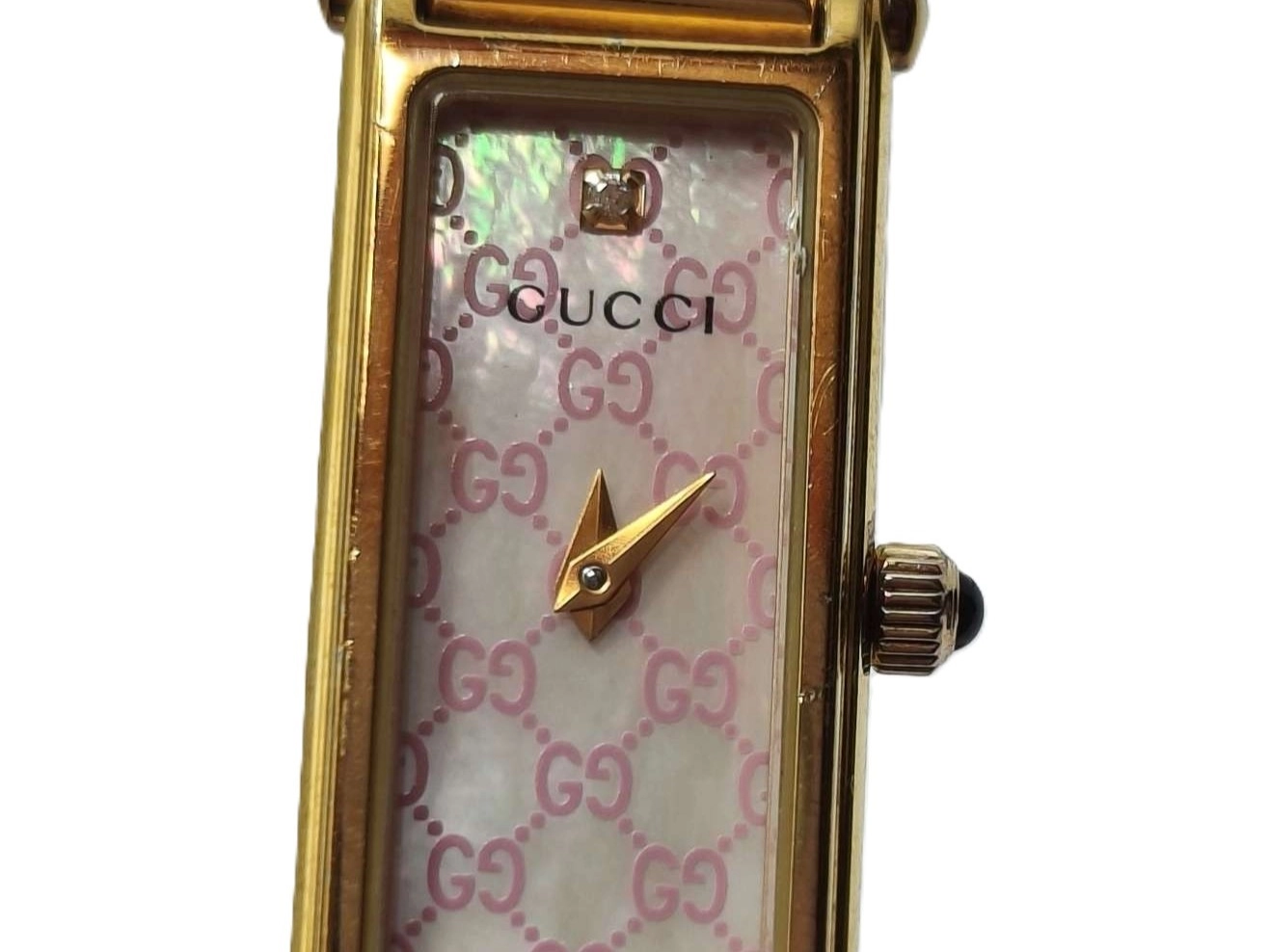 GUCCI　グッチ　バングルウォッチ　1500L　クォーツ　レディース腕時計　シェル1PD　PGP【431】2181000000202