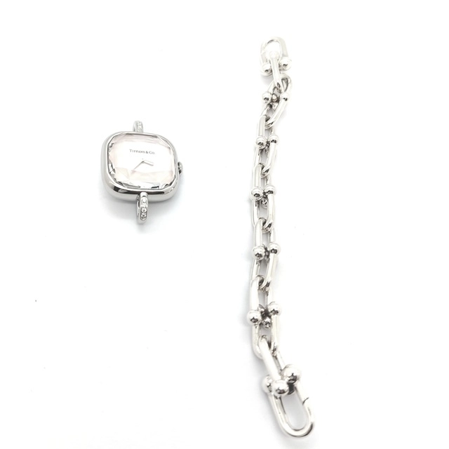 TIFFANY&CO ティファニー ハードウェアウォッチ 74849814 ピンク AG925/SS ダイヤ レディース クォーツ2143000716118【432】