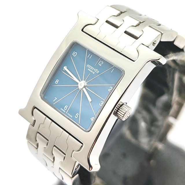 エルメス Hウォッチ HH1.210 ブルー レディース 時計 【中古