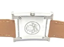 HERMES　エルメス　Hウォッチ　HH1.210　シルバー　SS/革　レディース　クォーツ2143200600187【432】