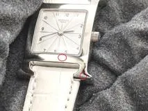 HERMES　エルメス　Hウォッチ　HH1.210　シルバー　SS/革　レディース　クォーツ2143200600187【432】