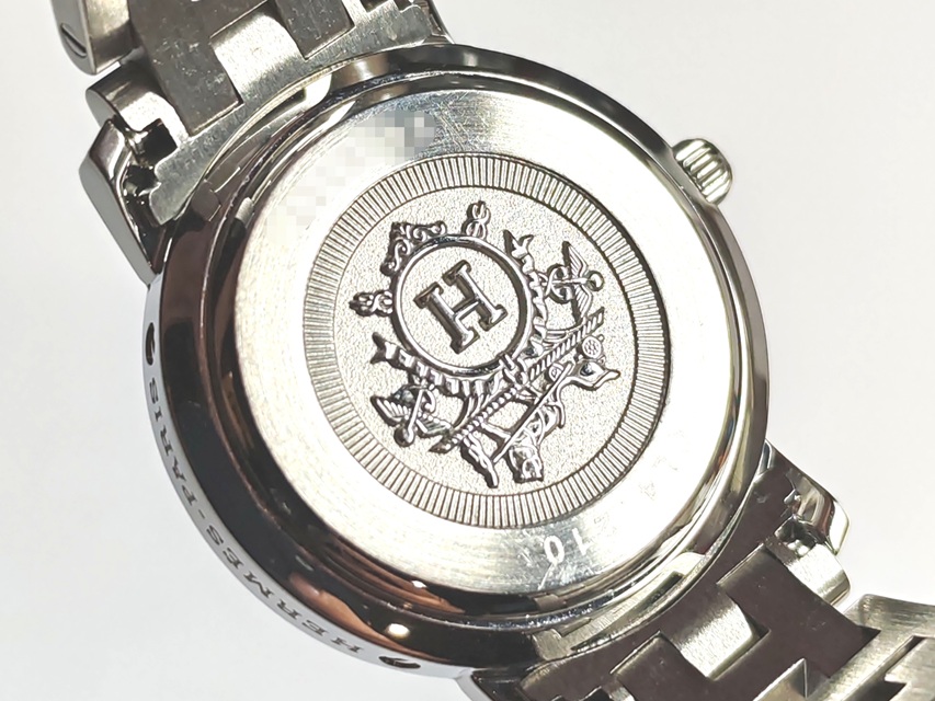 HERMES エルメス クリッパー CL4.210 SS ホワイト クォーツ