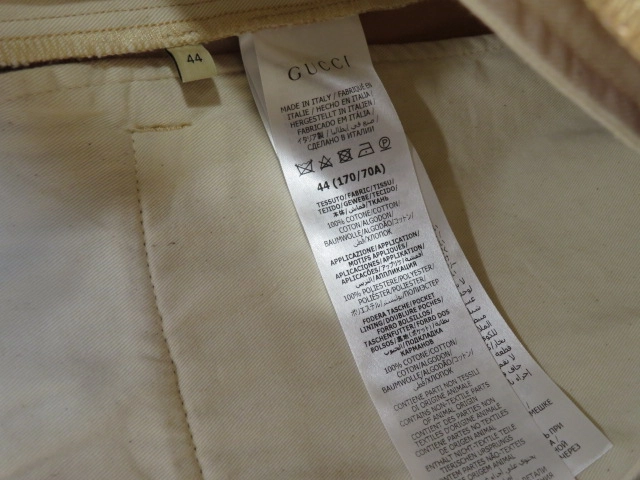 GUCCI グッチ GGディテール オーガニックデニムパンツ メンズ44 ベージュ コットン 771458 2143200584784 【200】