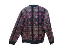 LOUIS VUITTON　ルイヴィトン　モノグラムジャカードスウェットシャツ　メンズS　ブラック/ネイビー/ピンク　1A8P0J　2143100335103　【432】