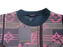 LOUIS VUITTON　ルイヴィトン　モノグラムジャカードスウェットシャツ　メンズS　ブラック/ネイビー/ピンク　1A8P0J　2143100335103　【432】