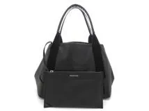 本日限り値下げしますBALENCIAGA ブラックレザートートバッグ バレンシアガブラックレザーネイビーカバストートバッグレザー