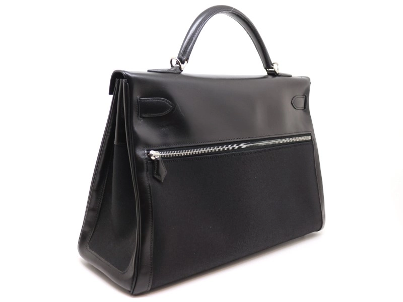HERMES エルメス ケリーラキ40 ハントバッグ ショルダーバッグ □I ブラック SV 2120000296376【472】