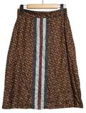 BURBERRY バーバリー 衣類 TBモノグラム スカート レディースUK6 ブラウン/ブラック/ホワイト シルク 8018547  2148103905858 【200】