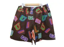 LOUIS VUITTON　ルイヴィトン　NBAプリンテッドバスケットボールショーツ　メンズXL　ブラウン/マルチカラー　コットン　1A90TN　2143100339682　【432】