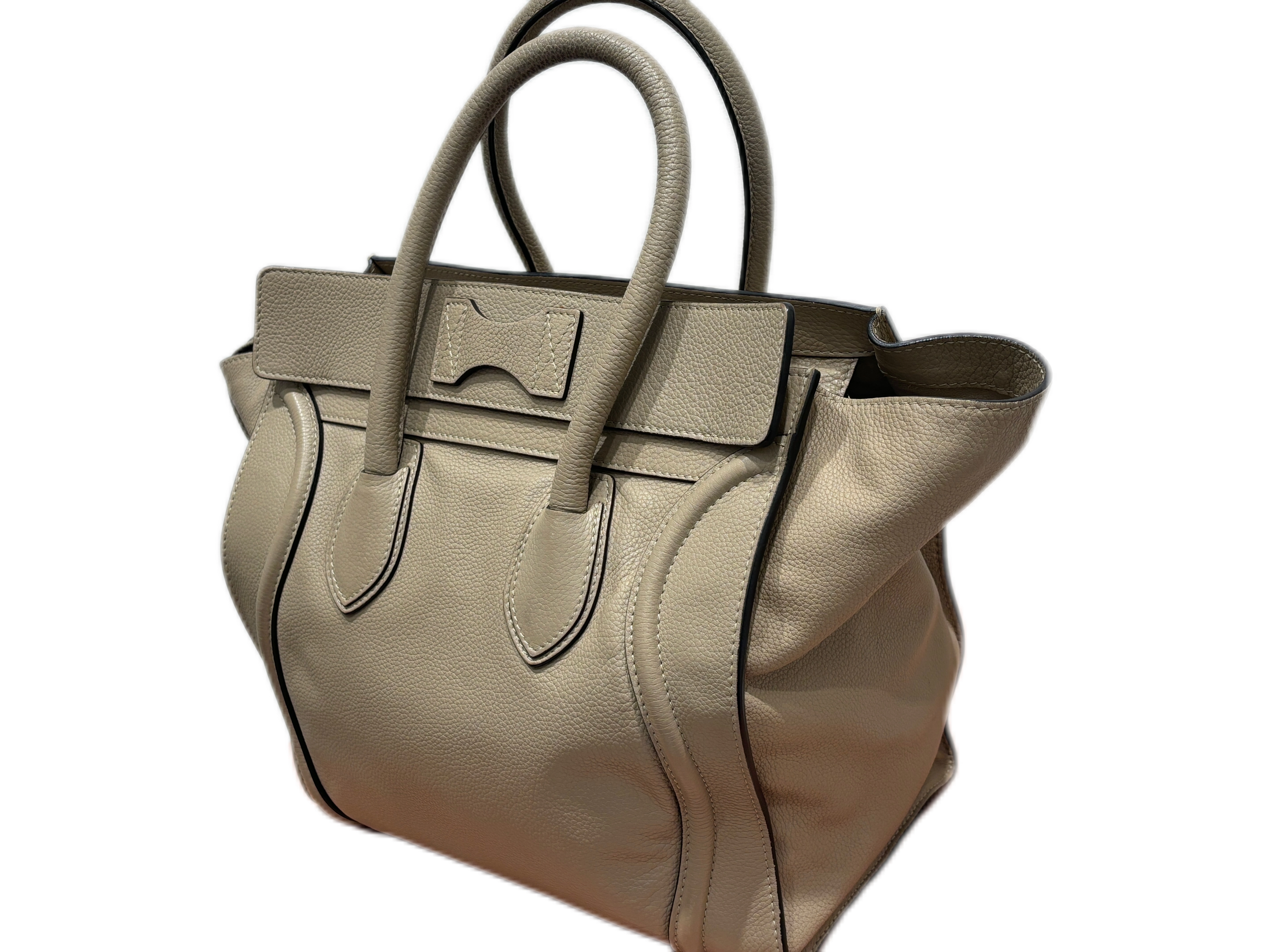 CELINE　セリーヌ　ラゲージ　 ミニショッパー 　ベージュ　ハンドバッグ　レザー　2120800010042【208】