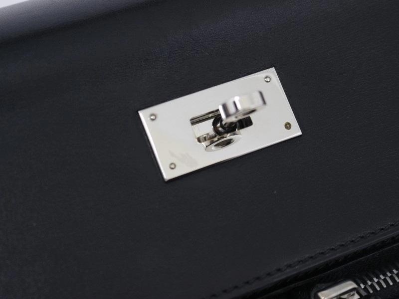 HERMES エルメス ケリーラキ40 ハントバッグ ショルダーバッグ □I ブラック SV 2120000296376【472】