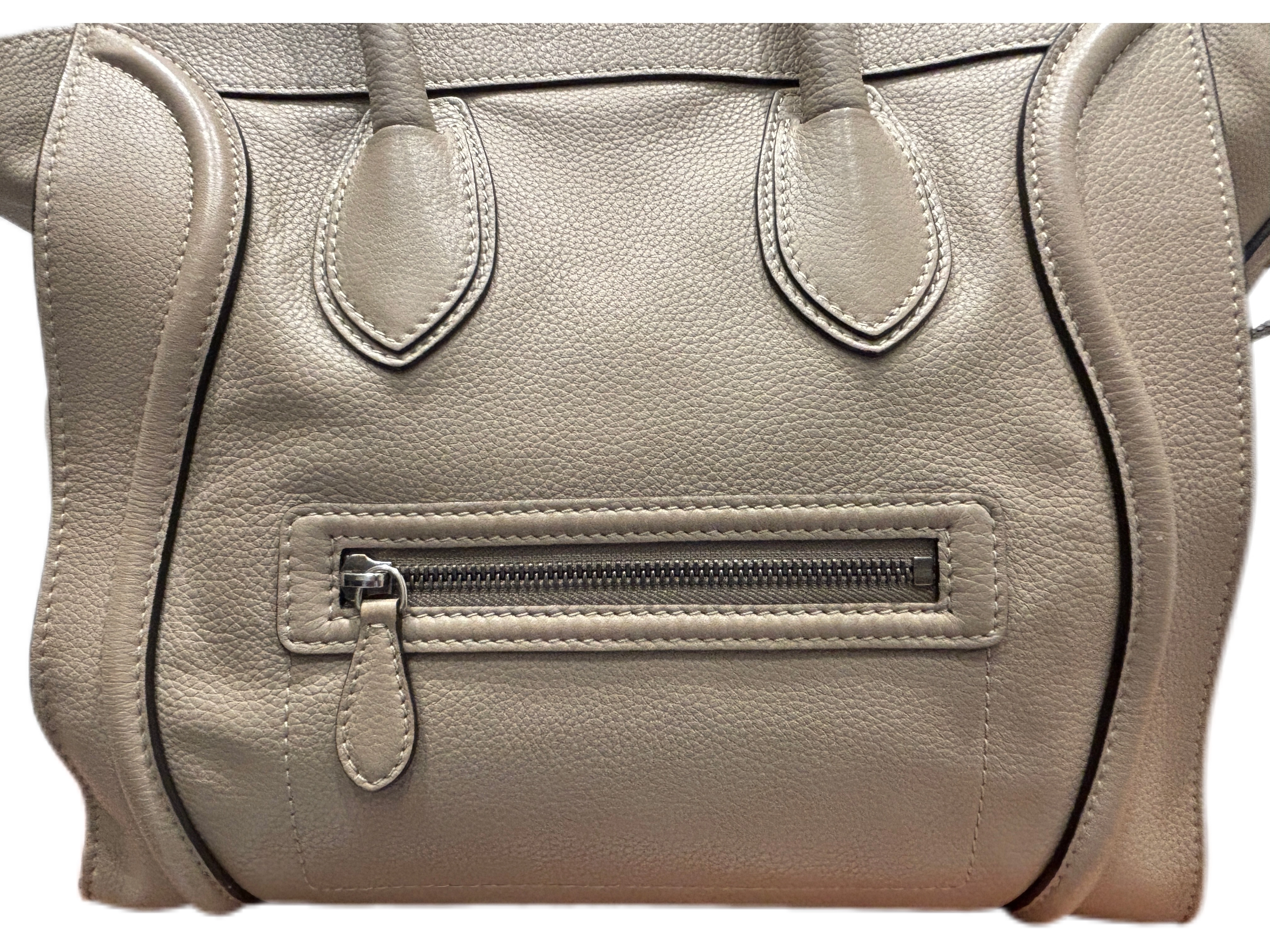 CELINE　セリーヌ　ラゲージ　 ミニショッパー 　ベージュ　ハンドバッグ　レザー　2120800010042【208】