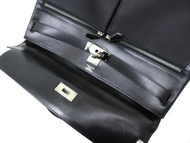 HERMES エルメス ケリーラキ40 ハントバッグ ショルダーバッグ □I ブラック SV 2120000296376【472】