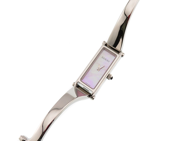 GUCCI グッチ 腕時計 1500L サイズS ピンクシェル文字盤 ステンレススチール クオーツ【472】MN