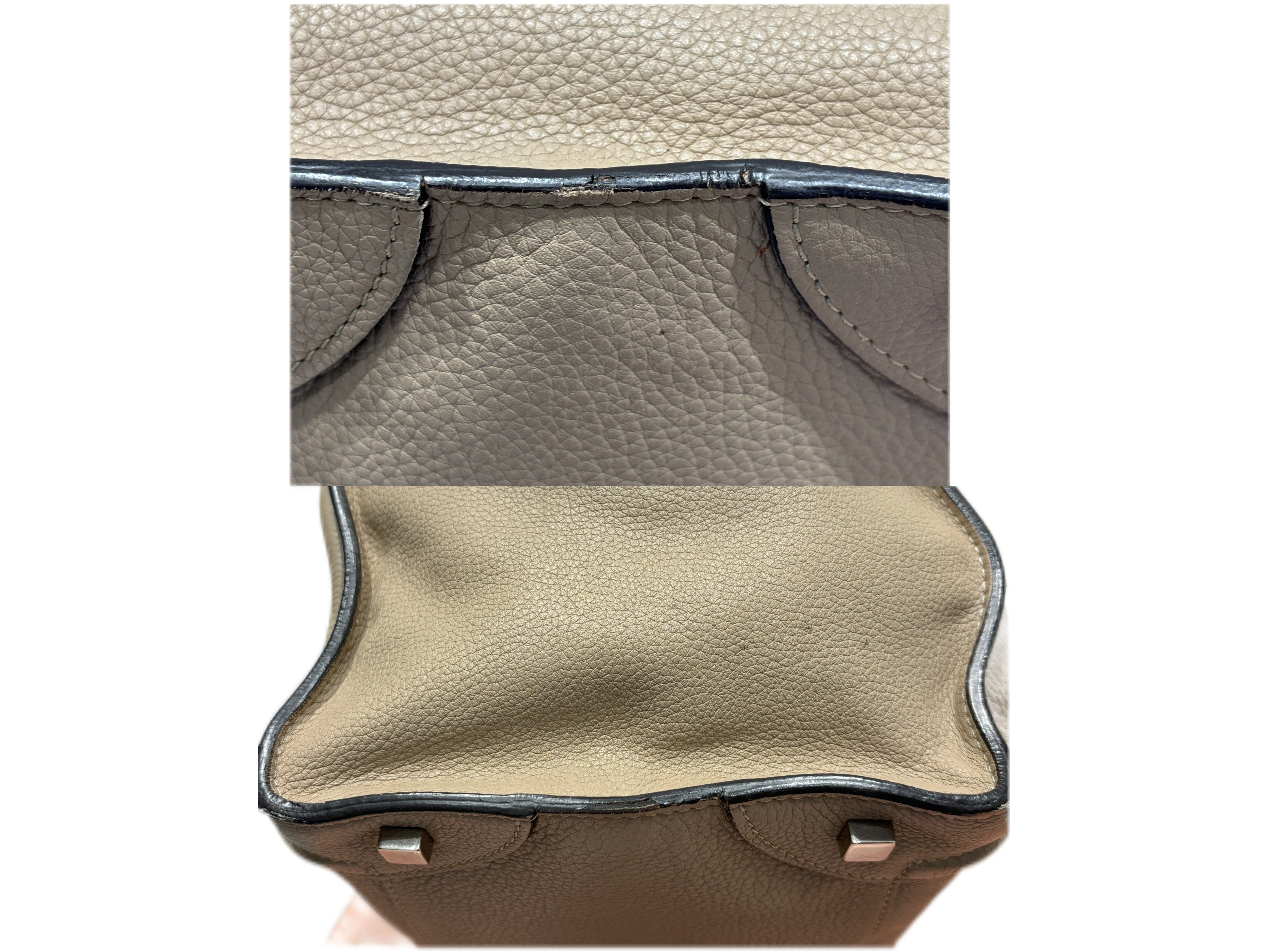 CELINE　セリーヌ　ラゲージ　 ミニショッパー 　ベージュ　ハンドバッグ　レザー　2120800010042【208】