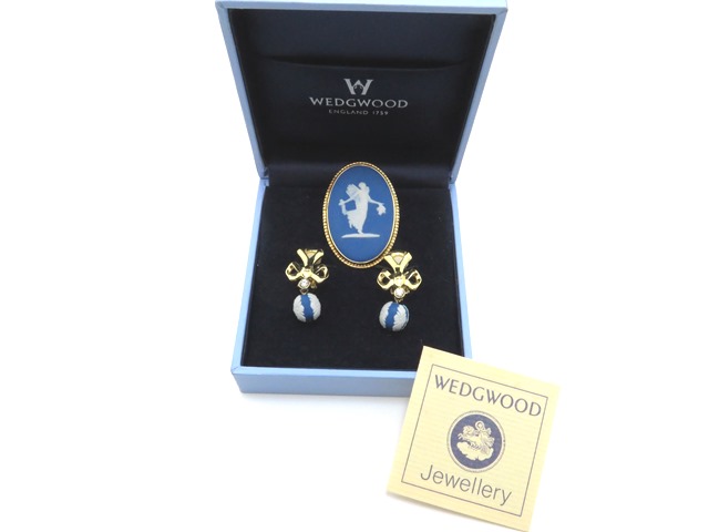 ウェッジウッド カメオ ブローチ イヤリング セット まとめ  WEDG WOOD ウェッジウッド アクセサリー ジャスパーブローチ