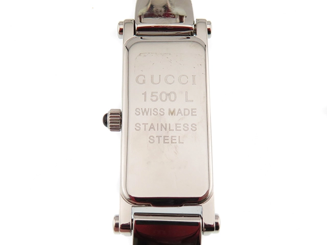 GUCCI グッチ 腕時計 1500L サイズS ピンクシェル文字盤 ステンレススチール クオーツ【472】MN