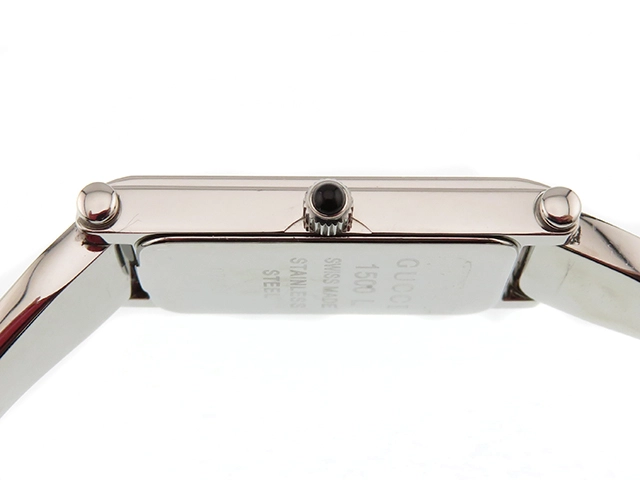 GUCCI グッチ 腕時計 1500L サイズS ピンクシェル文字盤 ステンレススチール クオーツ【472】MN