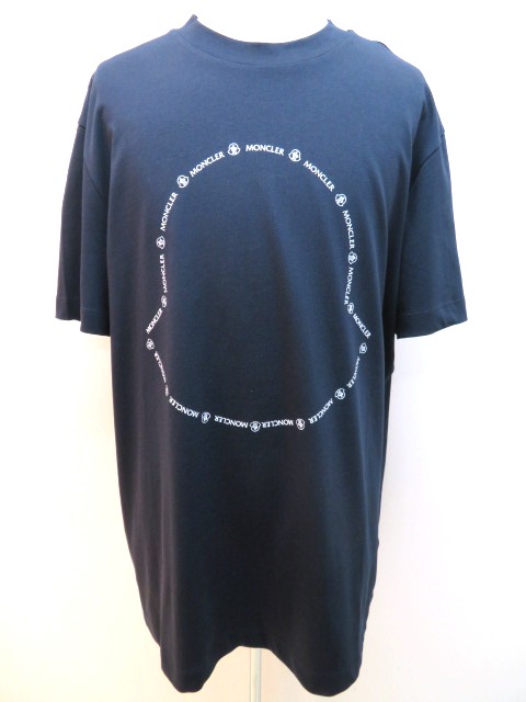 MONCLER モンクレール Tシャツ メンズ XL ネイビー ロゴ ...