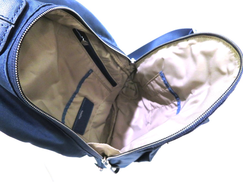 TUMI トゥミ ボディバッグ ネイビー ナイロン レザー【472】HG