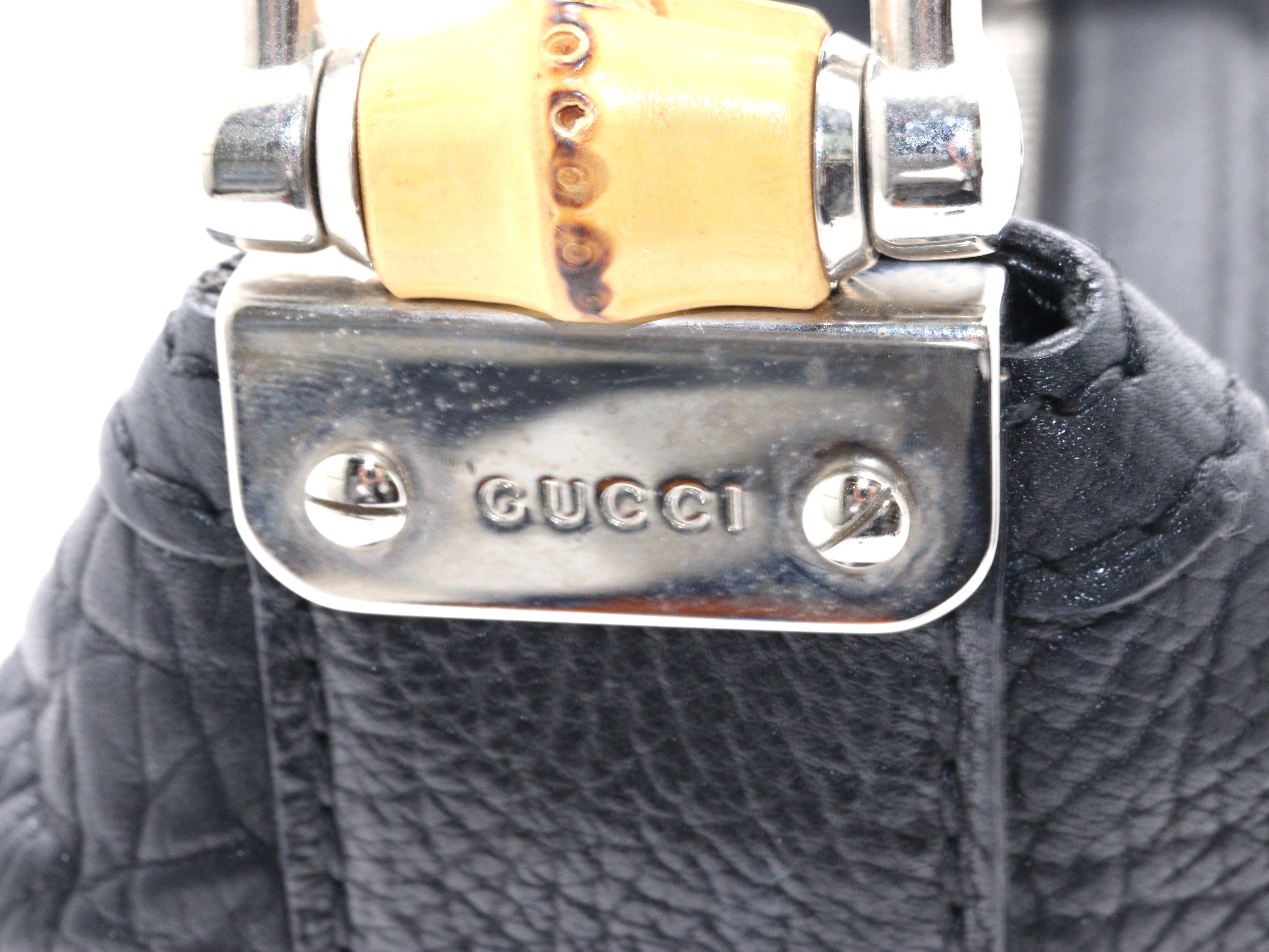 グッチ　GUCCI　バンブー ワンショルダー ブラック レザー【471】I