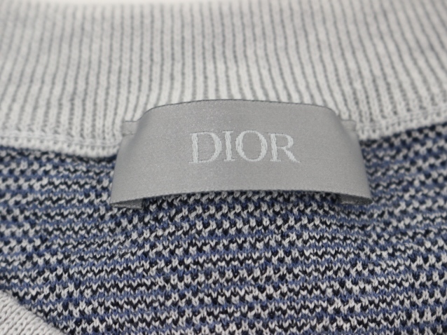 Dior ディオール 衣類 半袖ニット メンズS ネイビー／グレー