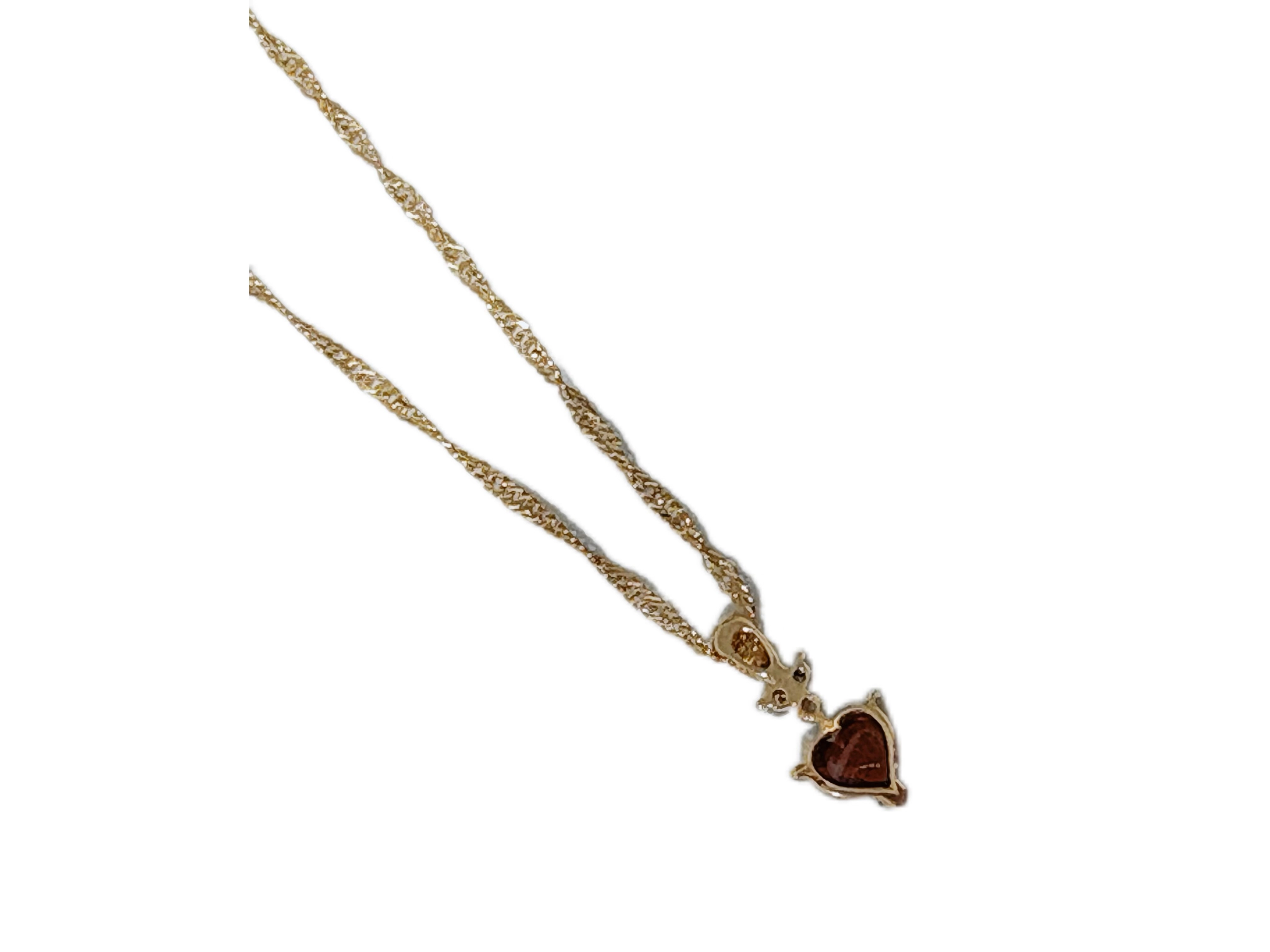 JEWELRY ノンブランドジュエリー ネックレス　K18 ガーネット　G 　D0.02ct　約1.3g　2121000021159【208】